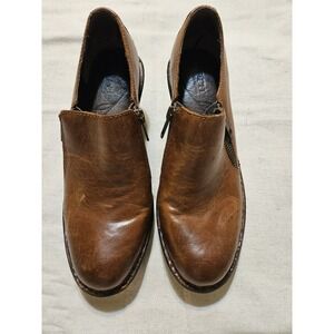 BOC by Born Concept Brown Leather Clogs Mules Platform Wedge Shoes Womens